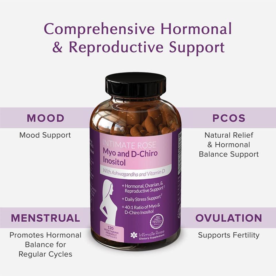 Intimate Rose Suplemento de Myo-Inositol y D-Chiro Inositol para Mujeres 120 cap