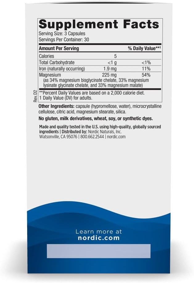 Nordic Naturals - Magnesium Complex 225mg, 90 capsulas