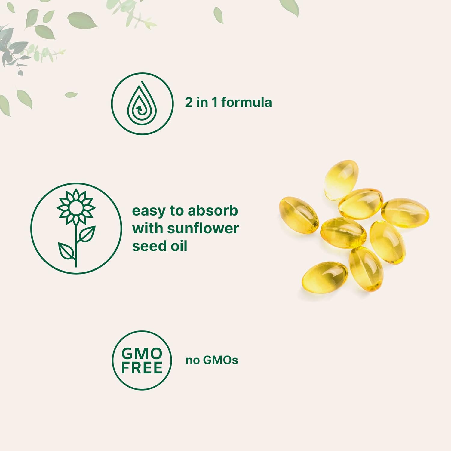 MicroIngredients - Vitamina D3(5,000IU) + K2 (100MCG),  300 capsulas