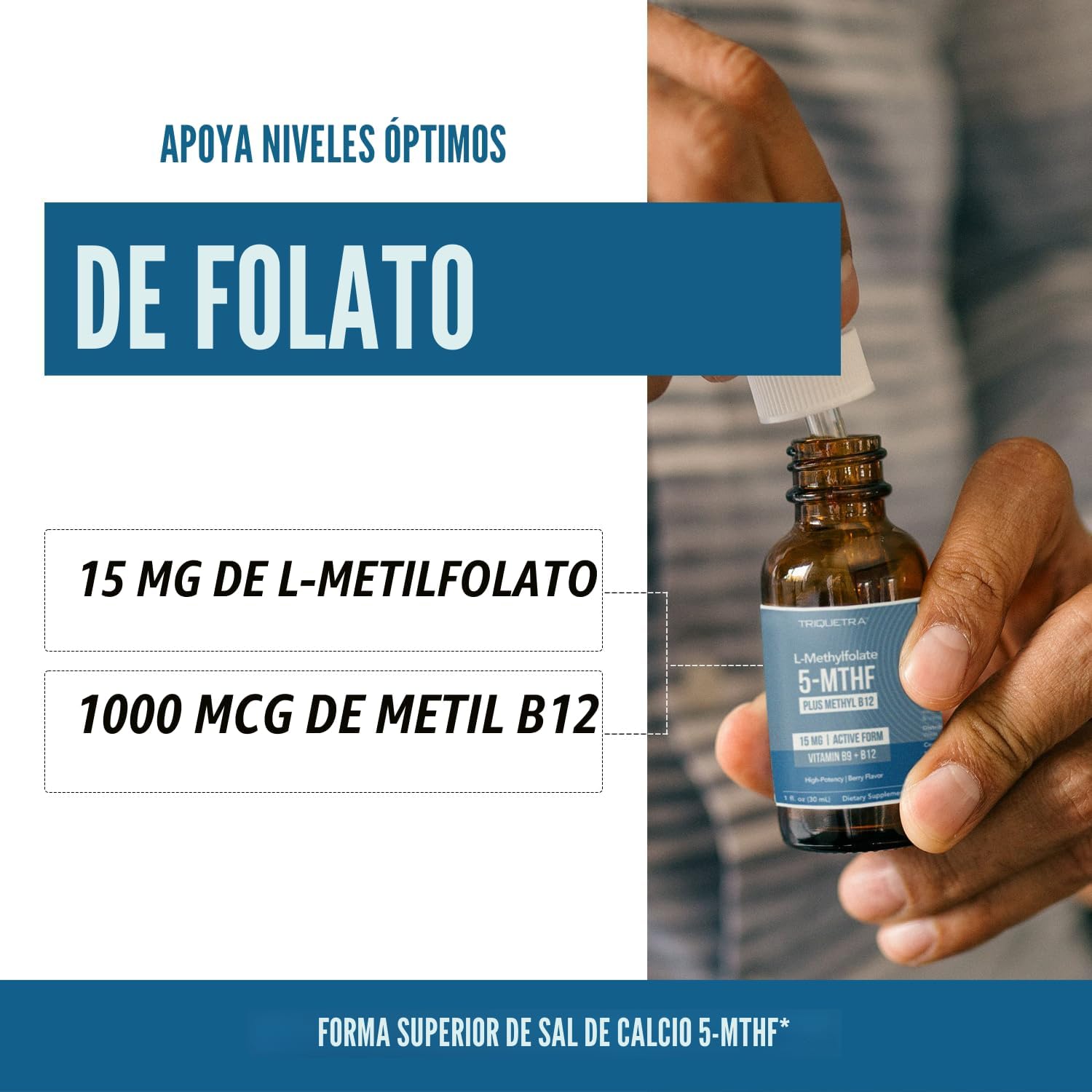 Triquetra - L-Methylfolate 5-MTHF con Methyl B12, 1oz