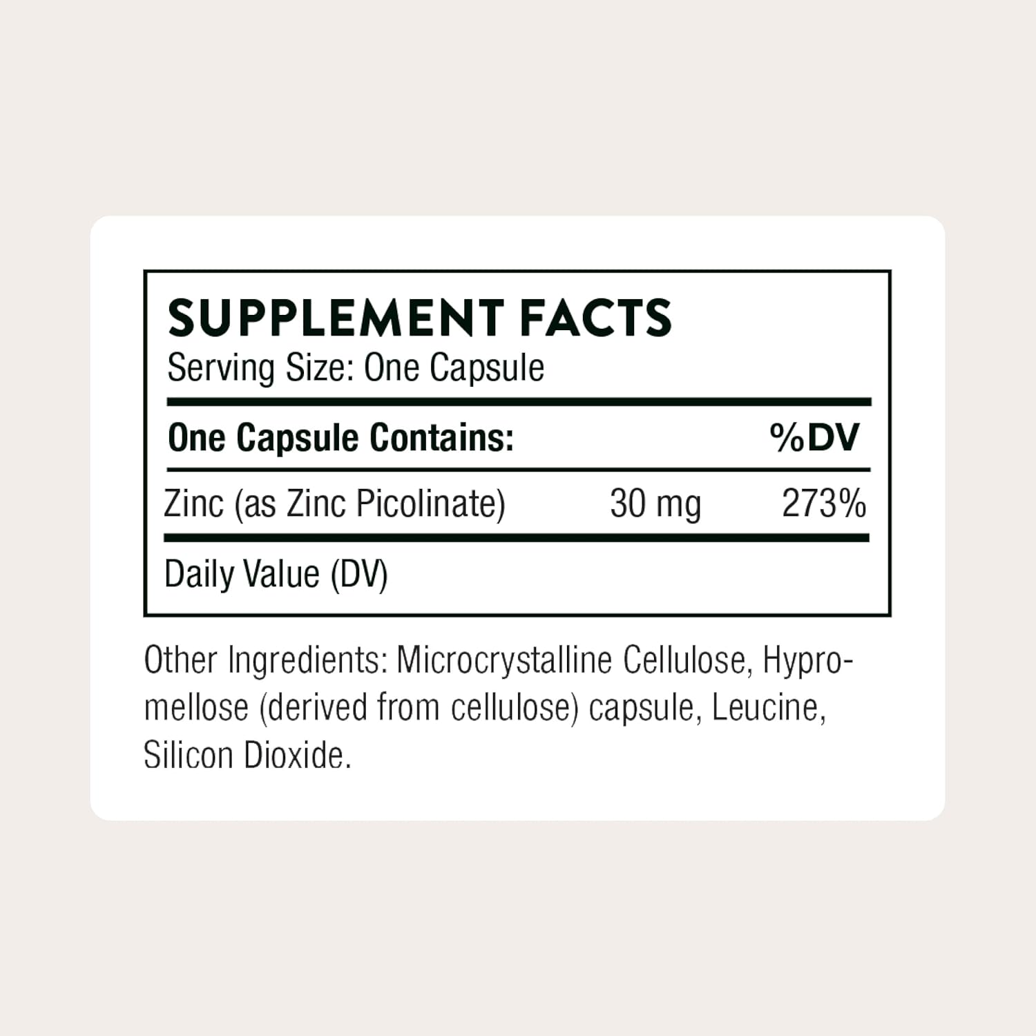 Thorne - Zinc Picolinate 30mg , 60 capsulas