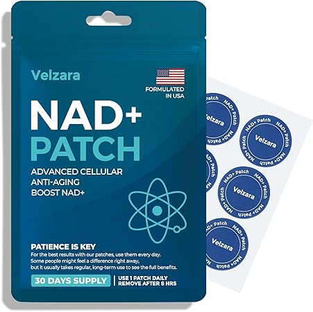 Parches NAD+ cómodos para todo el día, veganos, resistentes al agua, 30 parches
