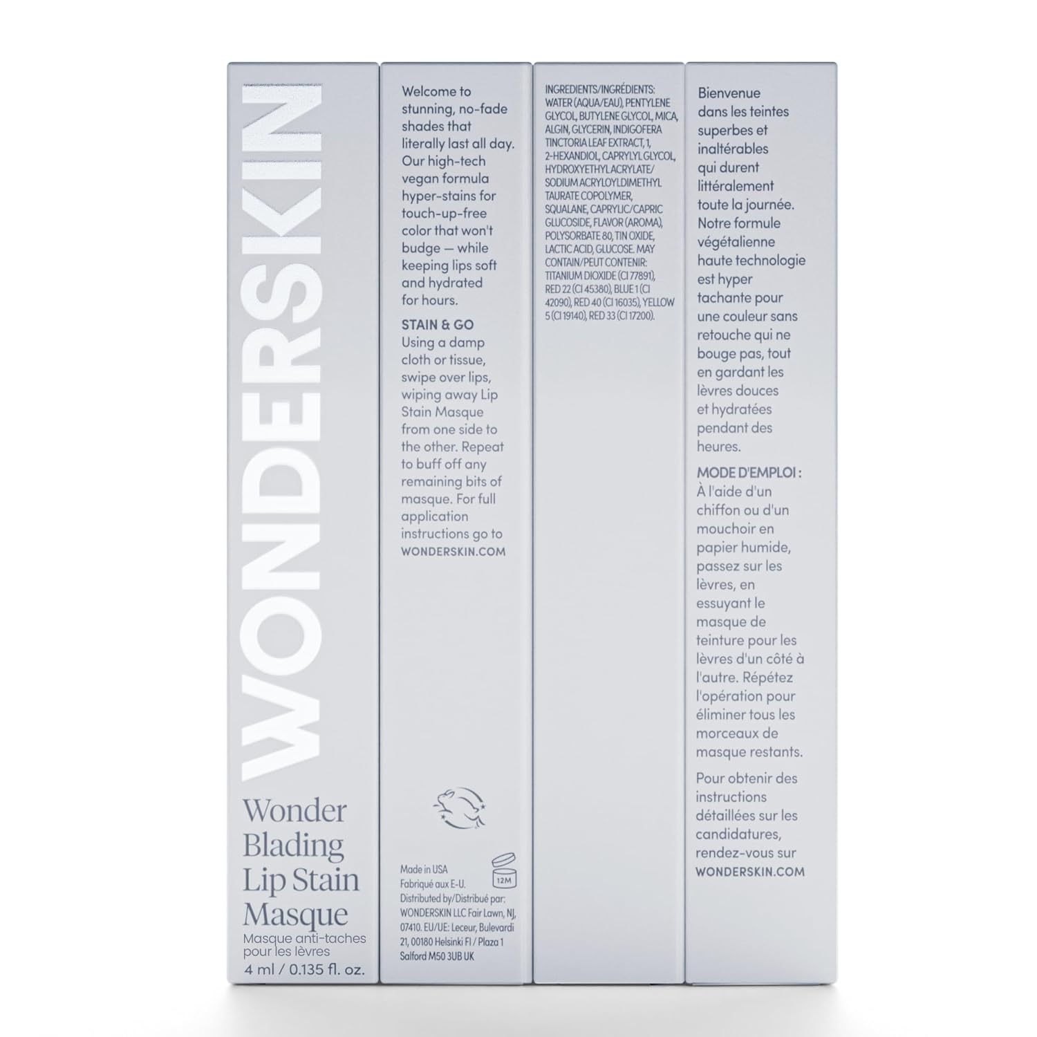 Wonderskin Wonder Blading - Mascarilla labial, tinte labial nude de larga duración