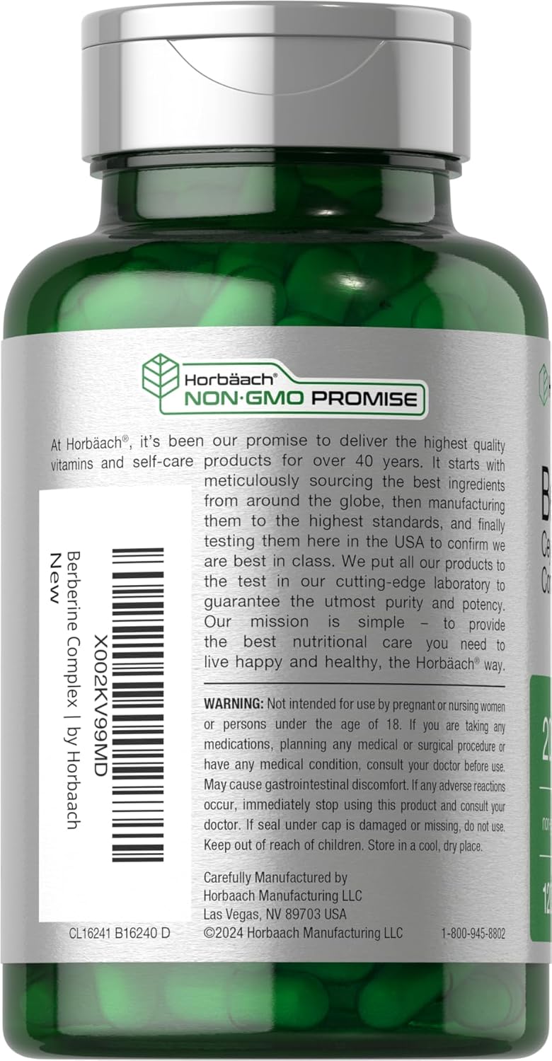 Horbaach - Berberine 2000mg, 120 capsulas
