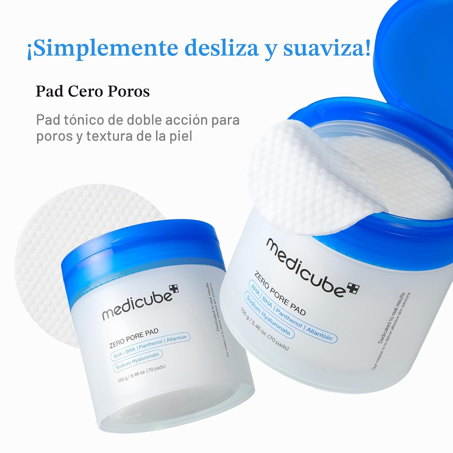 Medicube -Almohadillas de tóner Zero Pore Pad 2.0 | Almohadilla facial de doble textura para exfoliación, 70 pands