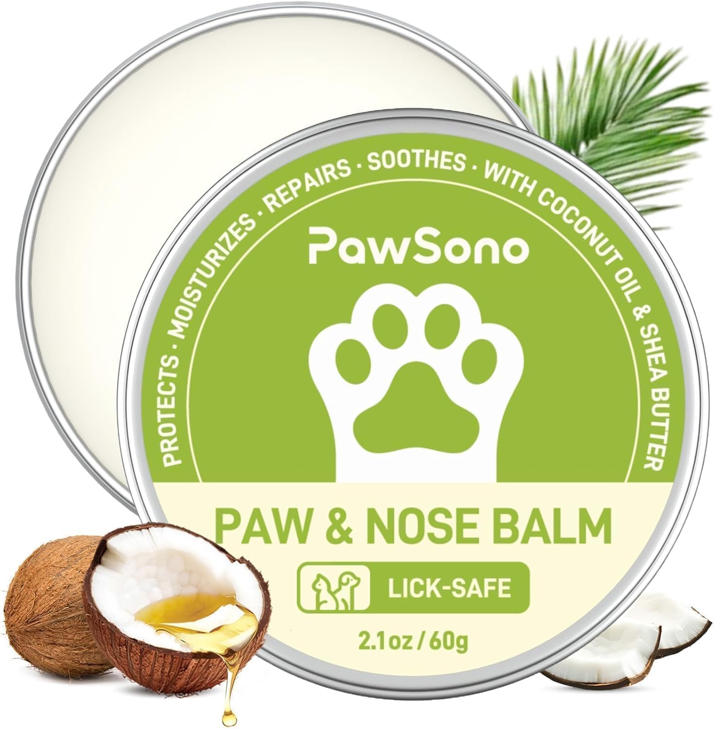 Bálsamo para patas y nariz de perro seguro para lamer con aceite de coco  60gr