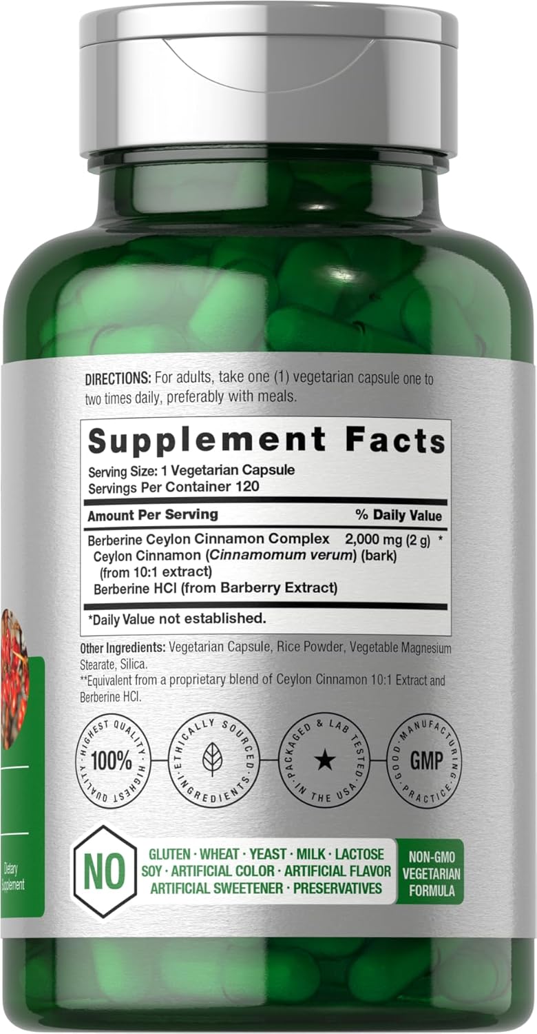 Horbaach - Berberine 2000mg, 120 capsulas