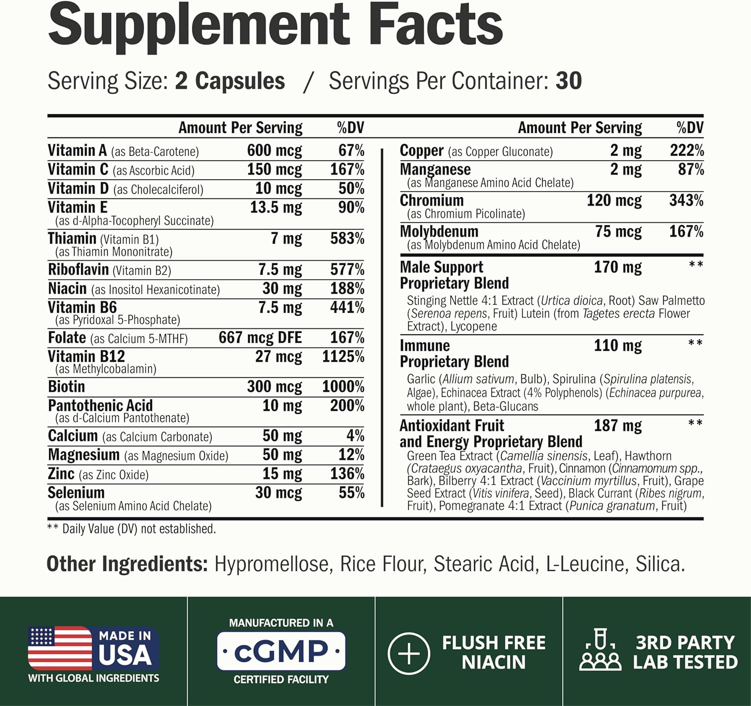 Vimerson Health - Multivitaminico para hombre , 60 capsulas