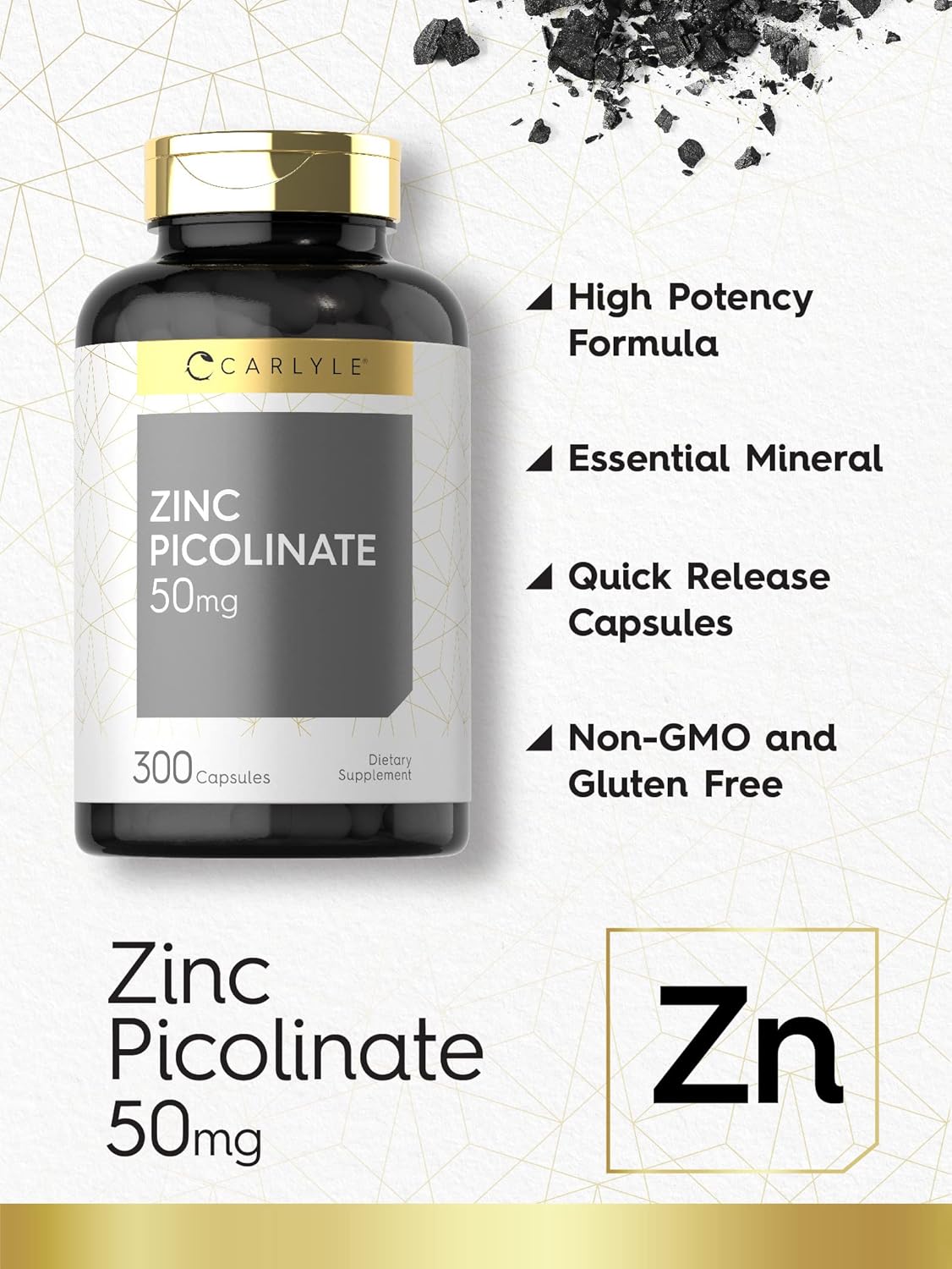 Carlyle - Zinc Picolinate 50mg , 300 capsulas
