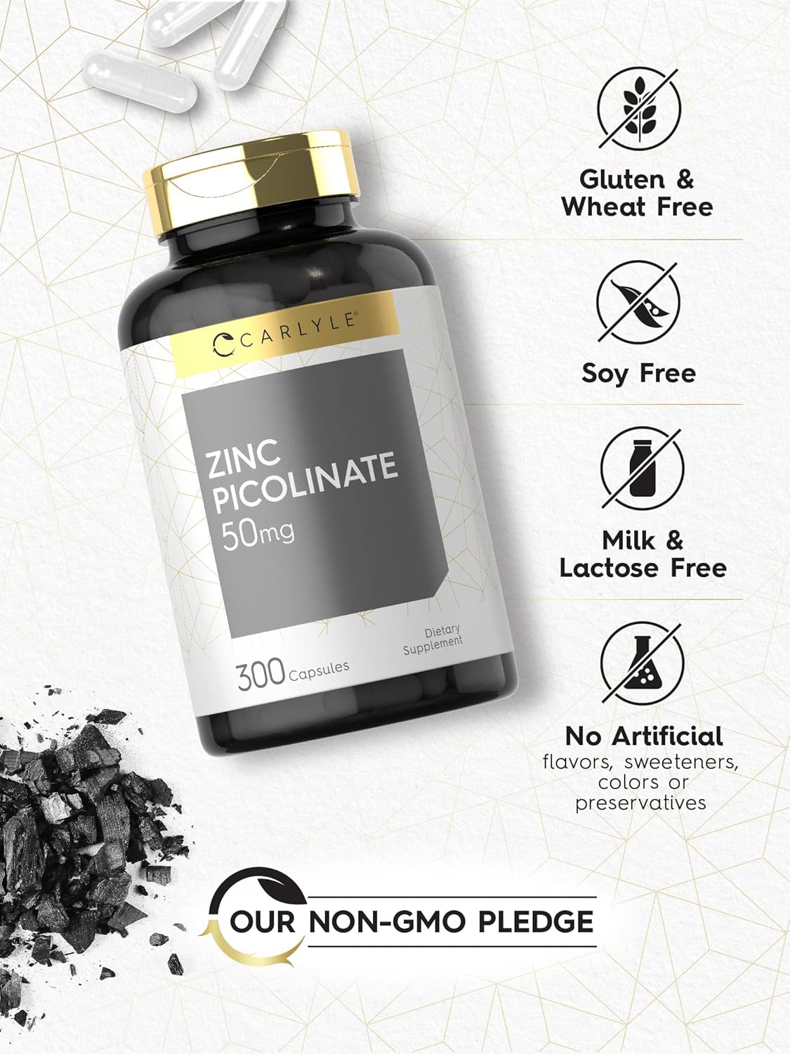 Carlyle - Zinc Picolinate 50mg , 300 capsulas