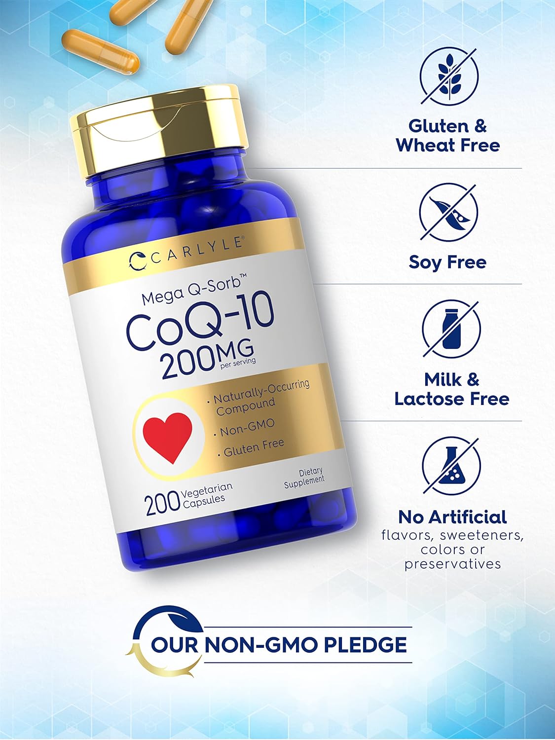 Carlyle - CoQ10 200mg, 200 capsulas vegetarianas