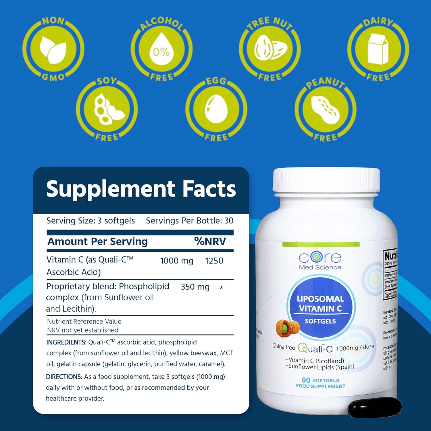 Core Med Science Vitamina C liposomal, 1000 mg 90 cap
