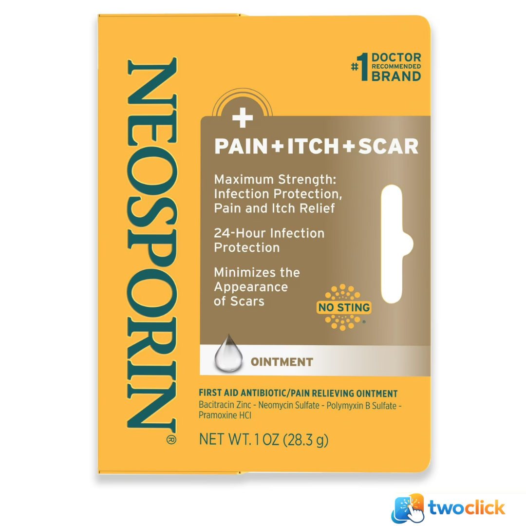 Neosporin Pain, Itch & Scar Unguento Antibiótico First Aid, 28.3g
