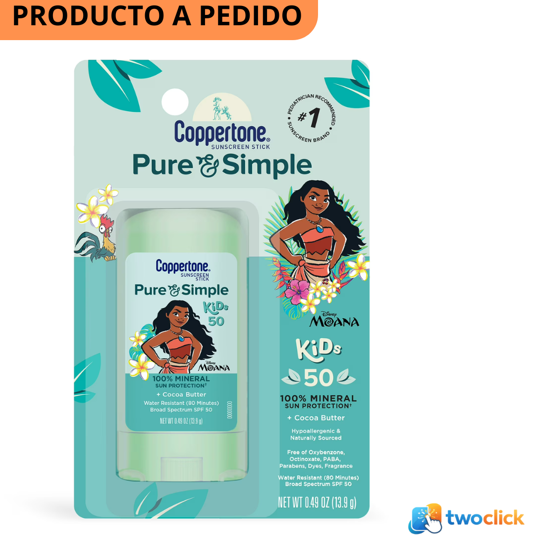 Coppertone - Pure & Simple , Barra de Protector Solar 100% , 13.9g