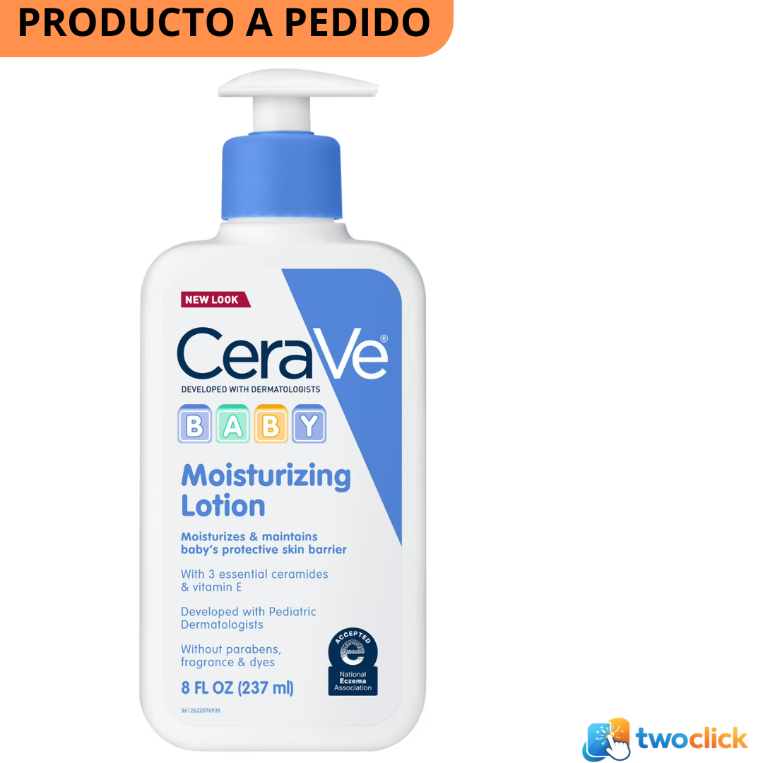 CeraVe Humectante para Bebé Ligero Rostro y Cuerpo para Piel Sensible y Piel Propensa Al Eccema 237ml