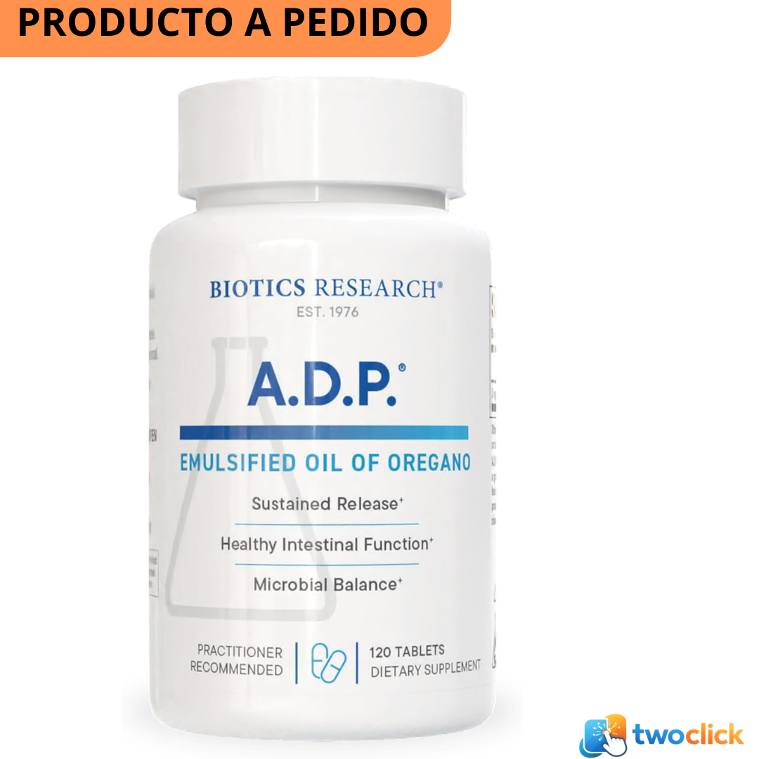 Biotics Research - ADP con aceite emulsionado de orégano, 60 tabletas.