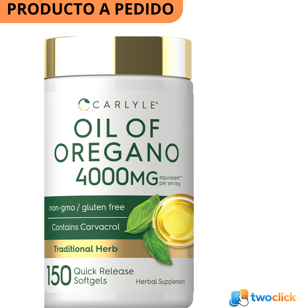 Aceite de Oregano Carlyle 4000mg - Oil of Oregano 150 Capsulas de Gel.