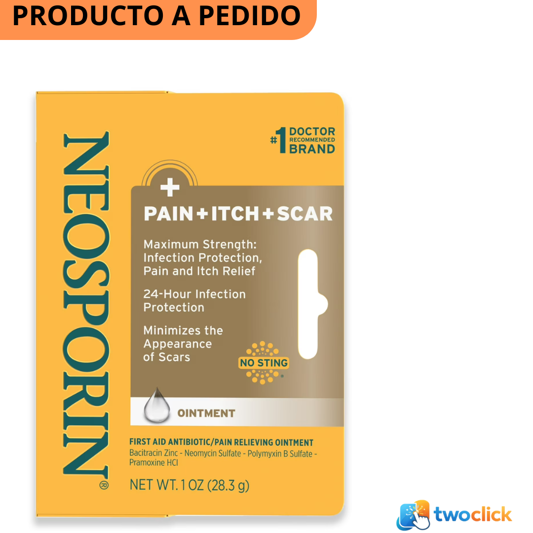 Neosporin Pain, Itch & Scar Unguento Antibiótico First Aid, 28.3g