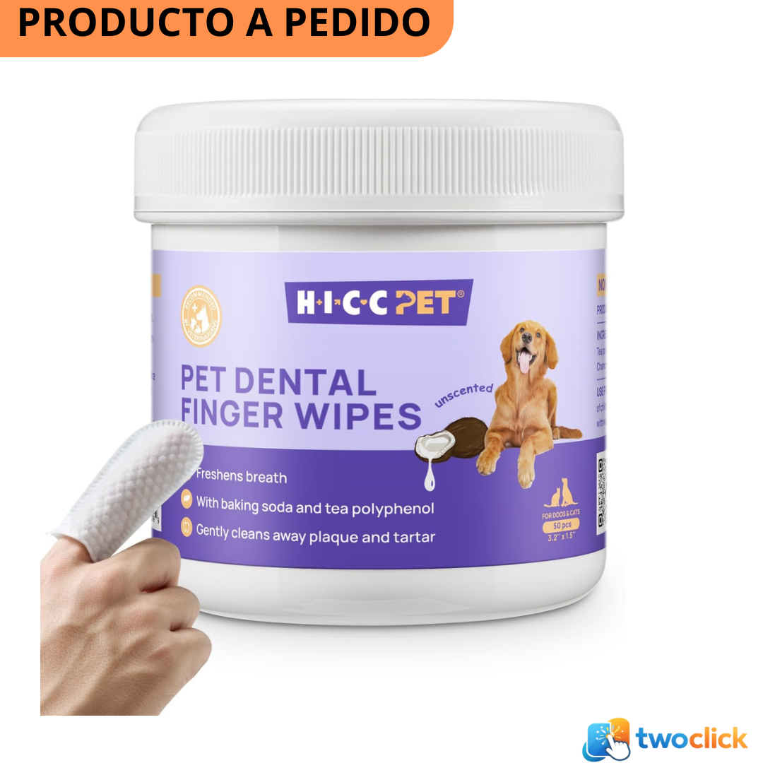 HICC Pet Toallitas de limpieza de dientes para perros y gatos