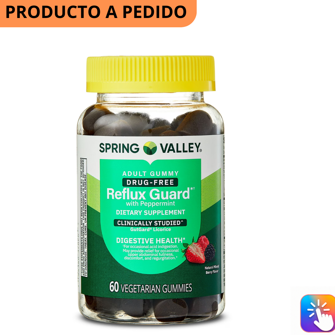 Spring Valley Reflux Guard con menta, sabor natural a frutos rojos, 60 gomitas