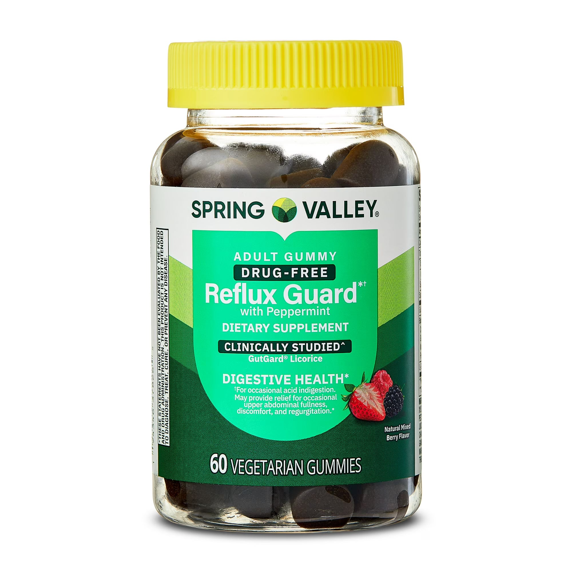 Spring Valley Reflux Guard con menta, sabor natural a frutos rojos, 60 gomitas